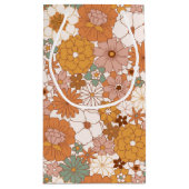 Retro Boho Terracotta Bloemen Bohemian Klein Cadeauzakje (Achterkant)