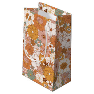 Retro Boho Terracotta Bloemen Bohemian Klein Cadeauzakje