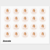 Retro Boho Terracotta Bloemstuk Aangepaste Namen B Ronde Sticker (Vel)