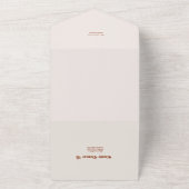 Retro Boho Terracotta brandde het Oranje huwelijk  All In One Uitnodiging (Buitenkant)