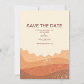 Retro Boho Terracotta Burnt Oranje Wedding Save The Date (Voorkant)