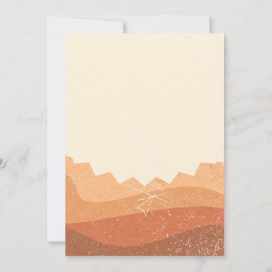 Retro Boho Terracotta Burnt Oranje Wedding Save The Date (Achterkant)