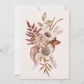 Retro Boho Terracotta Burnt Sinaasappel Wedding In Kaart (Achterkant)