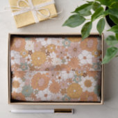 Retro Boho Terracotta Floral Tissuepapier (Geschenk)