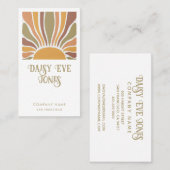Retro Boho Terracotta Oranje Green Sunburst Visitekaartje (Voorkant / Achterkant)