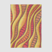 Retro Boho Terracotta Organische Abstracte Golven Tissuepapier (Voorkant)