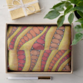 Retro Boho Terracotta Organische Abstracte Golven Tissuepapier (Geschenk)