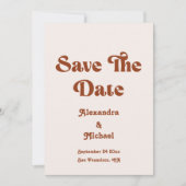 Retro Boho Terracotta verbrand Oranje bruiloft Save The Date (Voorkant)