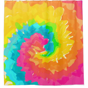 retro boho tie dye douchegordijn