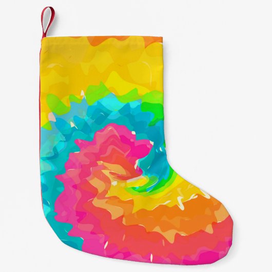 retro boho tie dye kleine kerstsok (Voorkant)
