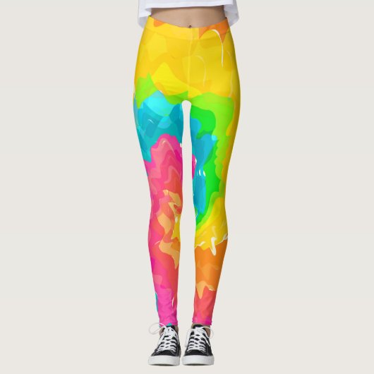retro boho tie dye leggings (Voorkant)