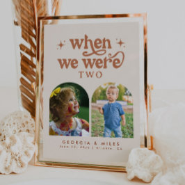 Retro Boho Toen We waren Baby Foto Tabel Nummer