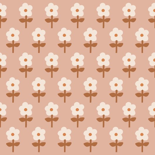 Retro Boho Towel Brown Green Floral Delight Bad Handdoek