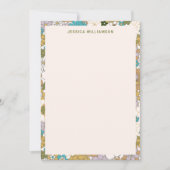 Retro Boho Turquoise Bruine Bloem Cute Baby Shower Bedankkaart (Voorkant)