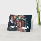 Retro Boho Typografie en Foto | Weddenschap Bedankkaart (Voorkant)