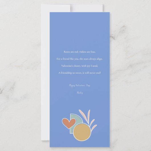 Retro Boho Valentijnsdag Plat Kaart (Achterkant)