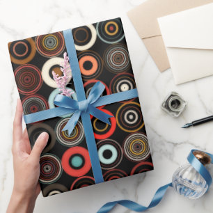 retro boho veelkleurige cirkel cadeaupapier