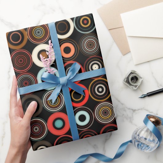 retro boho veelkleurige cirkel cadeaupapier (Geschenken)