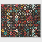 retro boho veelkleurige cirkel cadeaupapier (Vlak)