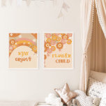 Retro boho verblijf groovy bloem kind kwekerij muurkunst sets<br><div class="desc">Retro boho verblijf groovy bloem kind kwekerij Wall Art Sets</div>