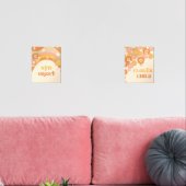 Retro boho verblijf groovy bloem kind kwekerij muurkunst sets (Woonkamer)