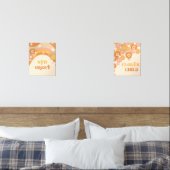 Retro boho verblijf groovy bloem kind kwekerij muurkunst sets (Slaapkamer)