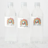 Retro Boho Vlinder Geloof In Jezelf Waterfles Etiket (Flessen)