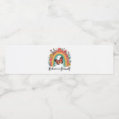Retro Boho Vlinder Geloof In Jezelf Waterfles Etiket (Enkel label)