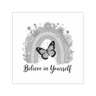 Retro Boho Vlinder Geloof In Jezelf Waterfles Zelfinktende Stempel
