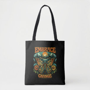 Retro Boho Vlindervleugels van Vrede Tote Bag