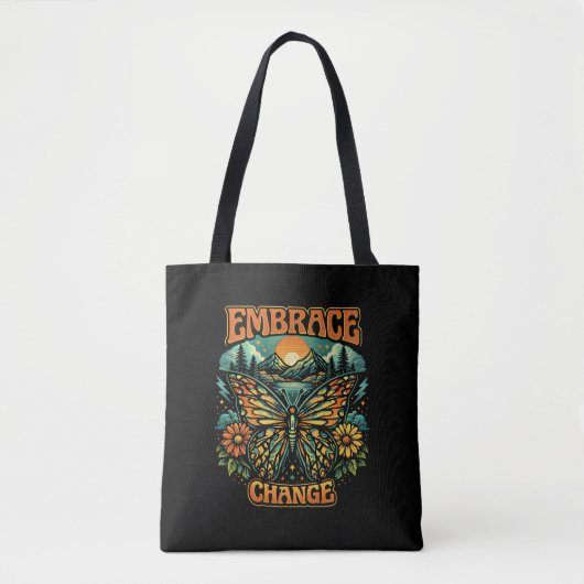 Retro Boho Vlindervleugels van Vrede Tote Bag (Voorkant)