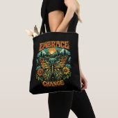 Retro Boho Vlindervleugels van Vrede Tote Bag (Dichtbij)