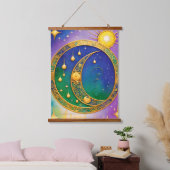 Retro Boho Wandkleed Vintage Zon Maan Sterren Hipp (Slaapkamer)