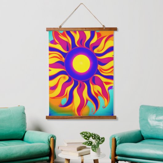 Retro Boho Wandtapijt Zonneuitbarsting Hippie Anti Hangend Wandkleed (Woonkamer)