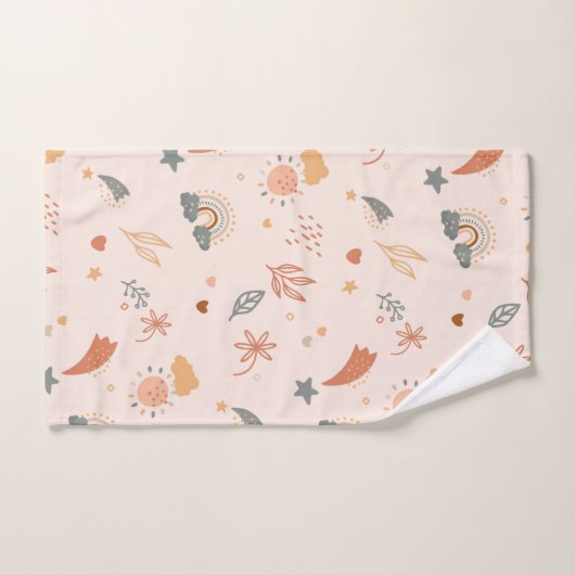 Retro Boho Waterverf Rainbow Neutral Bad Handdoek (Handdoek)