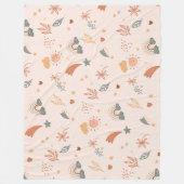 Retro Boho Waterverf Rainbow Neutral Fleece Deken (Voorkant)