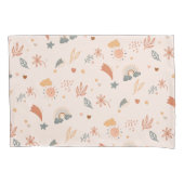 Retro Boho Waterverf Rainbow Neutral Kussensloop (Voorkant)