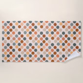 Retro Boho Waterverf Stippen Neutraal Strandlaken (Voorkant)