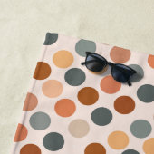 Retro Boho Waterverf Stippen Neutraal Strandlaken (In situ)