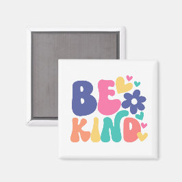 Retro Boho Wees Aardig – Kleurrijke Groovy Bloem Magneet
