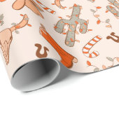 Retro Boho Western kerst woestijn cactus patroon Cadeaupapier (Rol Hoek)