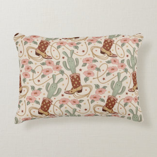 Retro Boho Western Woestijn Cactus & Bloemmotief Accent Kussen