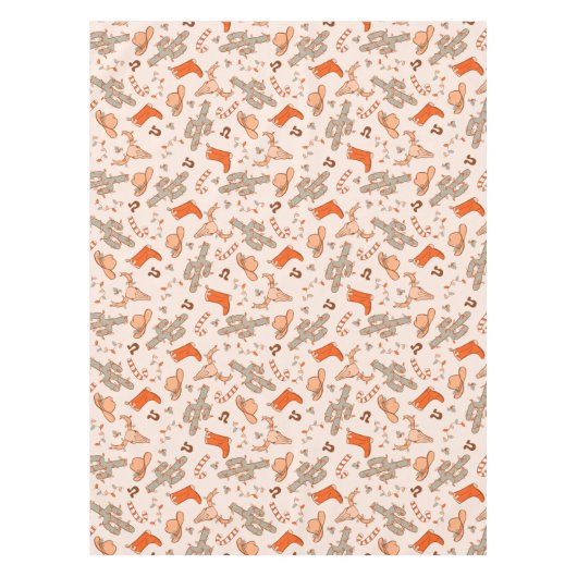 Retro Boho Westerne Desert Cactus Patroon Kerst Tafelkleed (Voorkant)