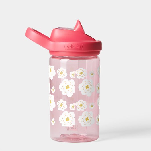 Retro Boho White Flowers Kinder Waterfles (Rechts)