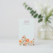 Retro Boho Wildbloemen Floral Earring Display Visitekaartje (Staand voorkant)