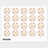 Retro Boho Wildflower Meisje Verjaardagsfeest Ronde Sticker (Vel)