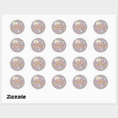 Retro Boho Wolk Baby Eén Maand Mijlpaal Ronde Sticker (Vel)