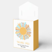 Retro Boho zon hier komt de zon Bedankdoosjes (Geopend)