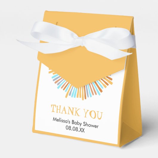 Retro Boho zon hier komt de zon Bedankdoosjes (Voorkant Zijde)