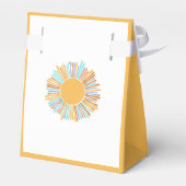 Retro Boho zon hier komt de zon Bedankdoosjes (Achterkant)